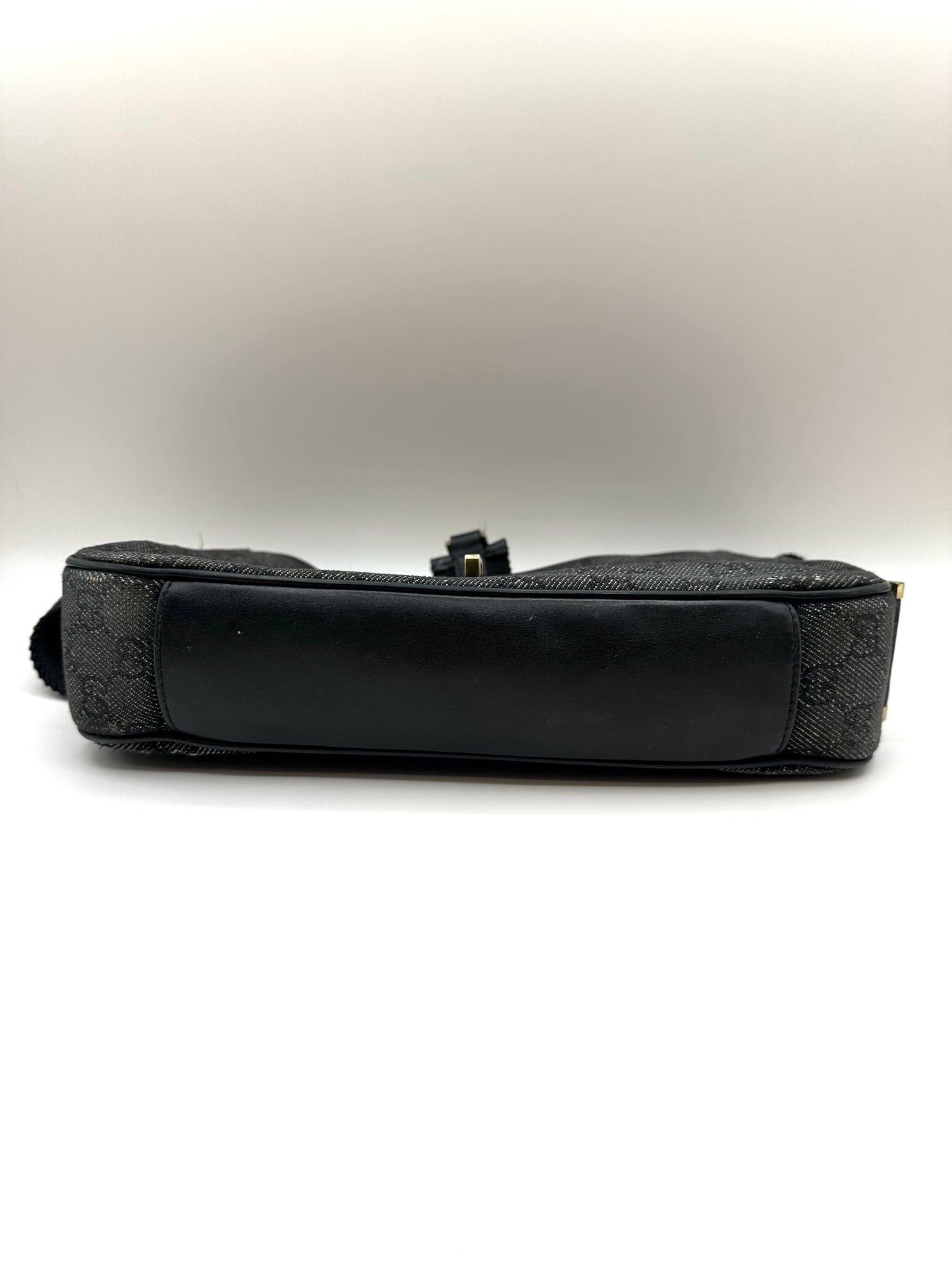 Gucci Black Monogram Denim 'Jackie' Bag