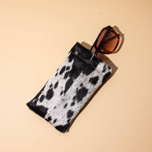 Sunglasses Case - Salt + Pepper Cowhide