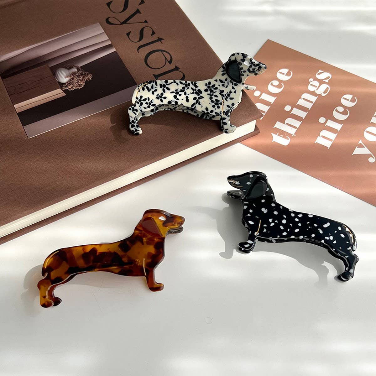 Dachshund Dog Acetate Hair Claw Clip