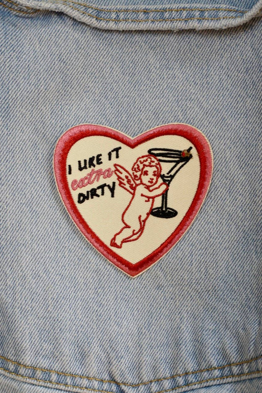 "I like it extra dirty" Cupid + Dirty Martini Iron On Patch