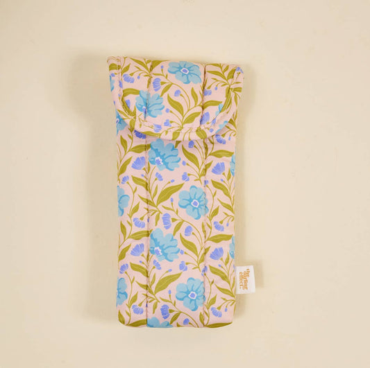 Puffy Sunglasses Case–Poppin' Petals Aqua