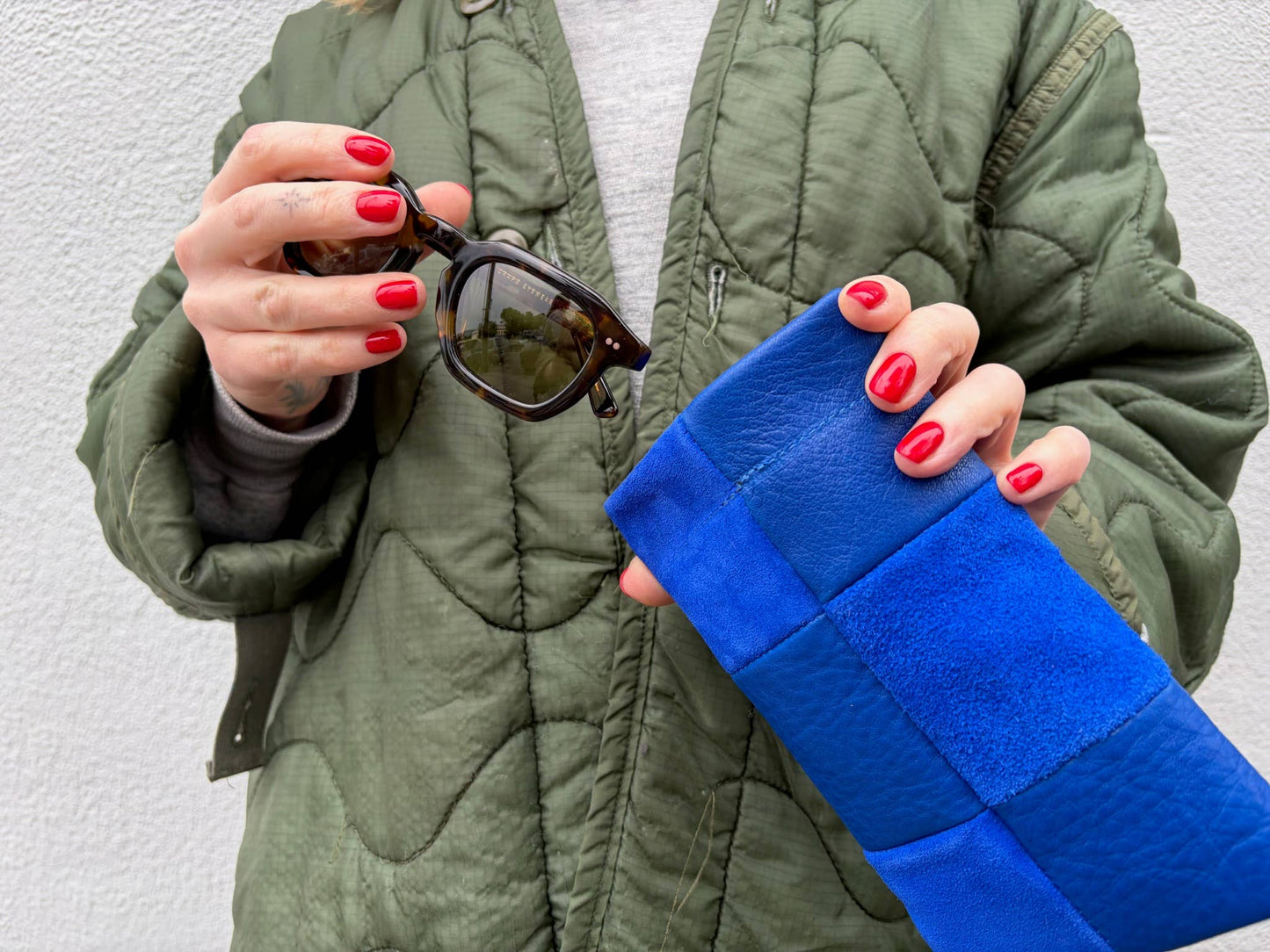 Sunglasses Case - Salt + Pepper Cowhide