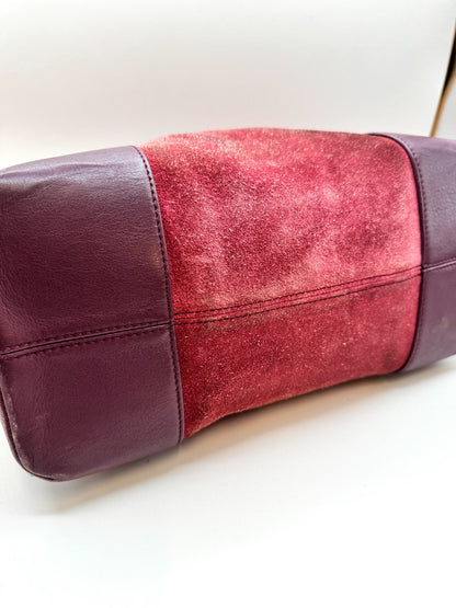Loewe Burgundy Suede Anagram Shoulder Bag|2352
