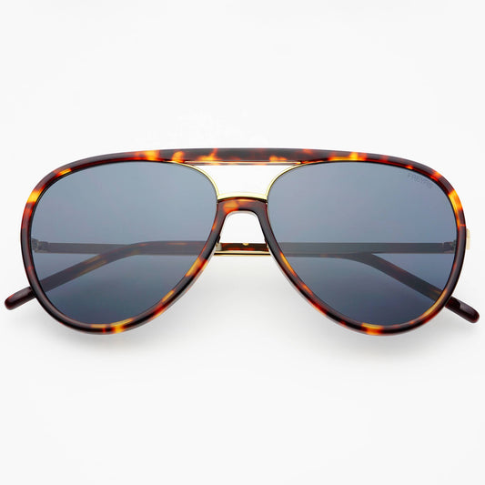 Shay (NEW) Unisex Aviator Sunglasses Tortoise/Light Grey