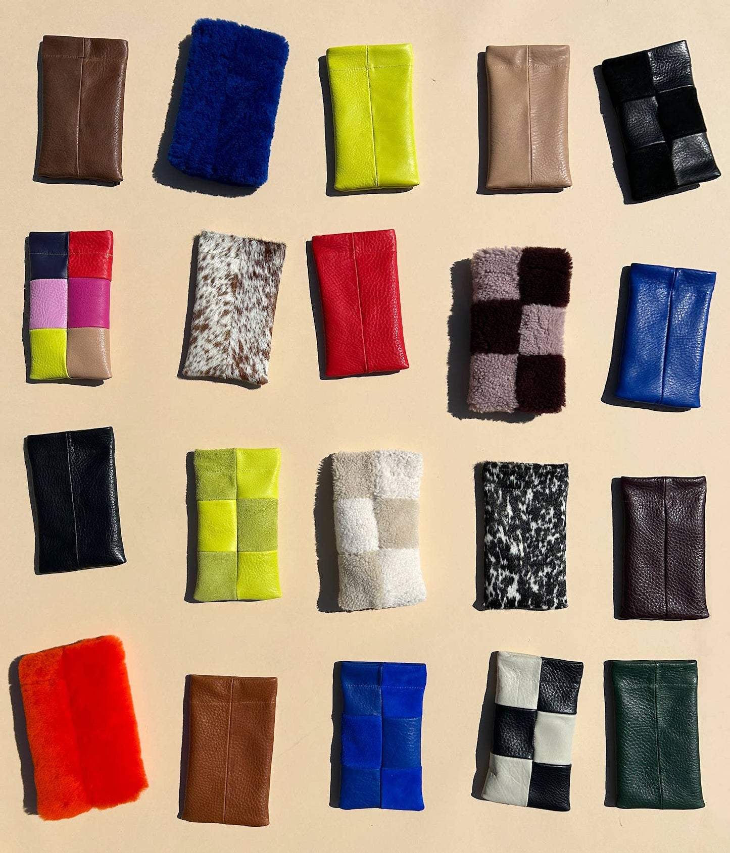 Sunglasses Case - Salt + Pepper Cowhide