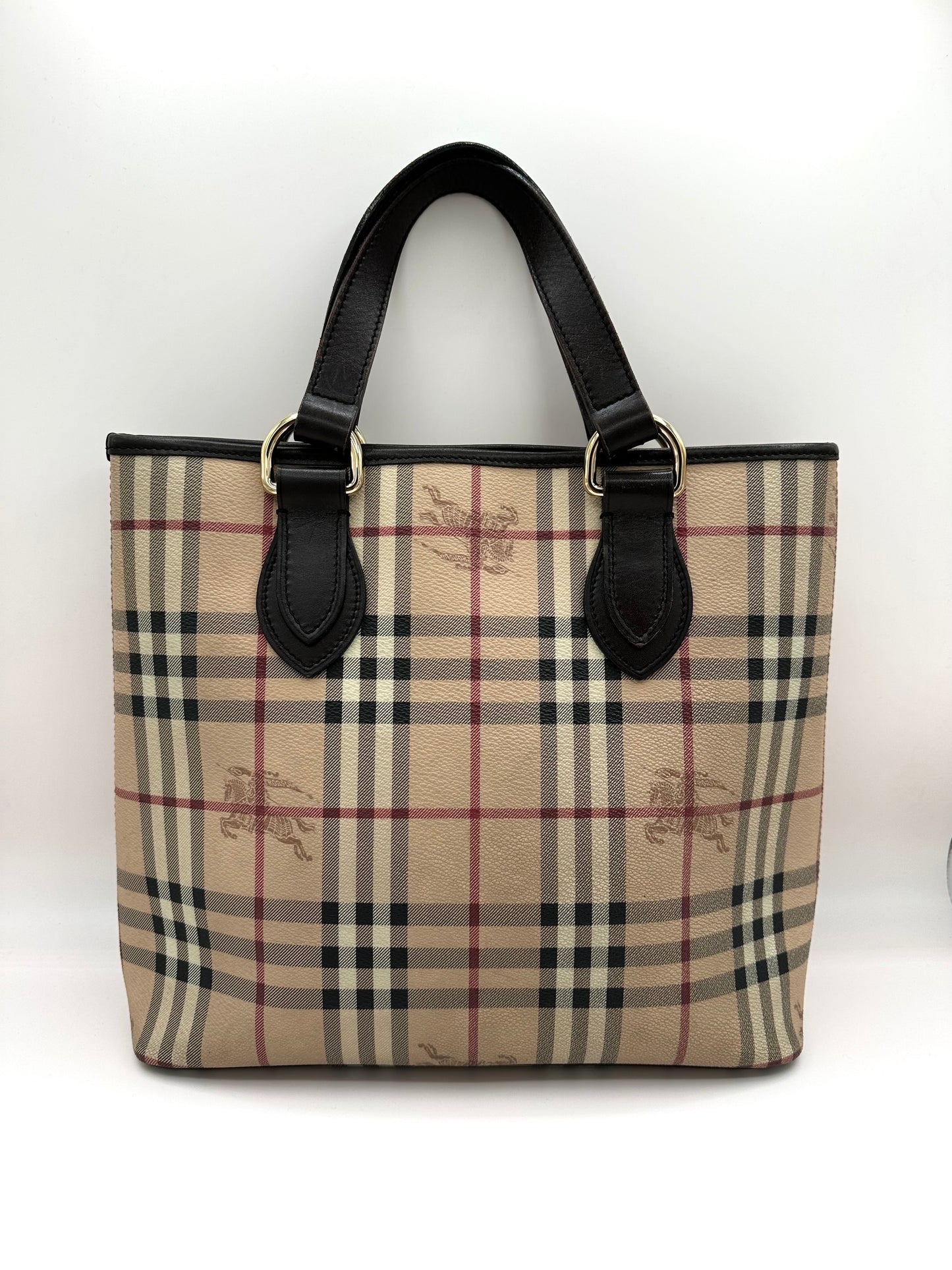 Burberry Haymarket Check Coated Canvas Tote Bag