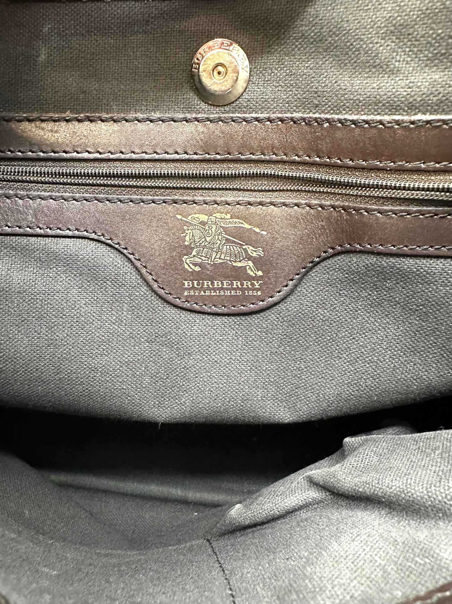 Burberry Haymarket Check Coated Canvas Tote Bag