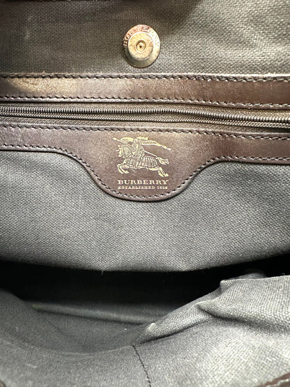 Burberry Haymarket Check Coated Canvas Tote Bag