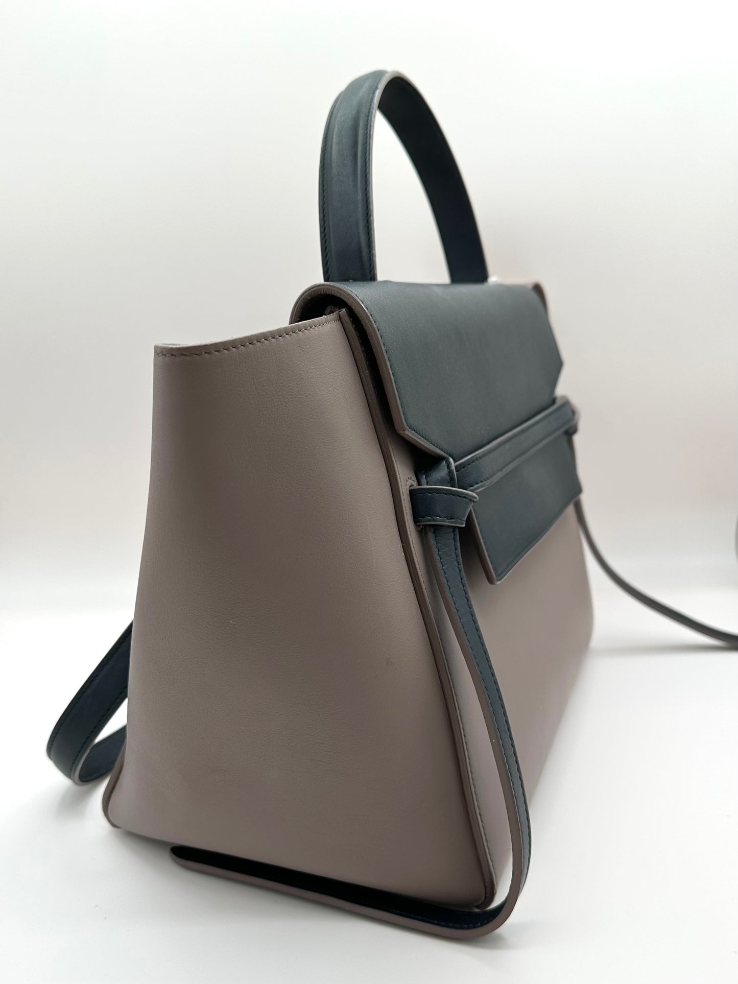 Celine Taupe/Navy 'Mini Belt Bag'