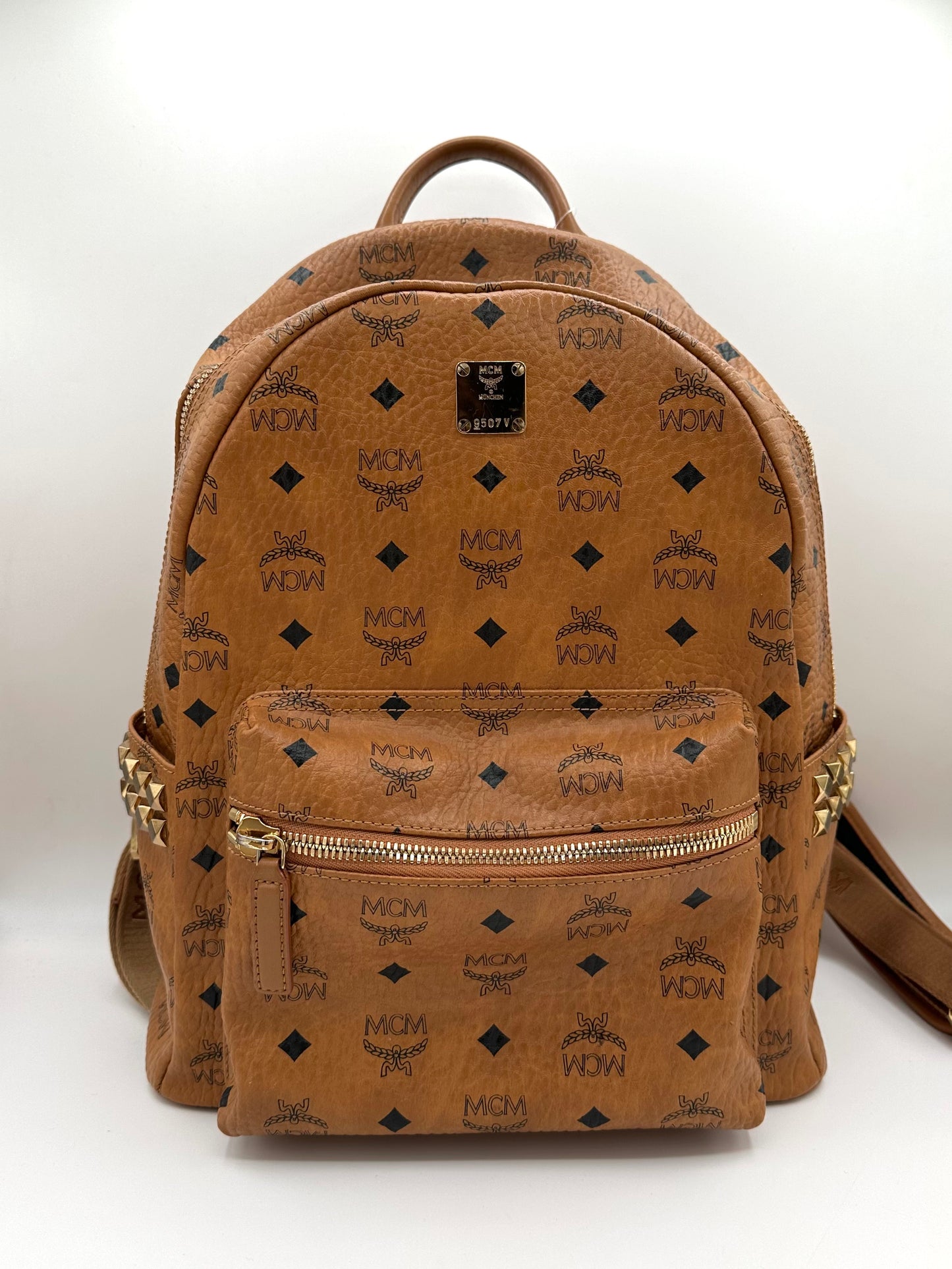 MCM Brown Visetos ‘Stark Sides’ Backpack
