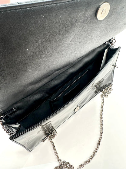 Dior Black Patent Cannage Leather 'Lady Dior' Chain Clutch
