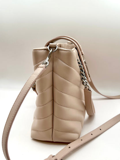 Saint Laurent Cream Calfskin 'Loulou' Shopper Bag
