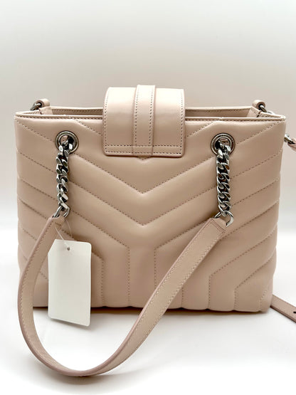 Saint Laurent Cream Calfskin 'Loulou' Shopper Bag