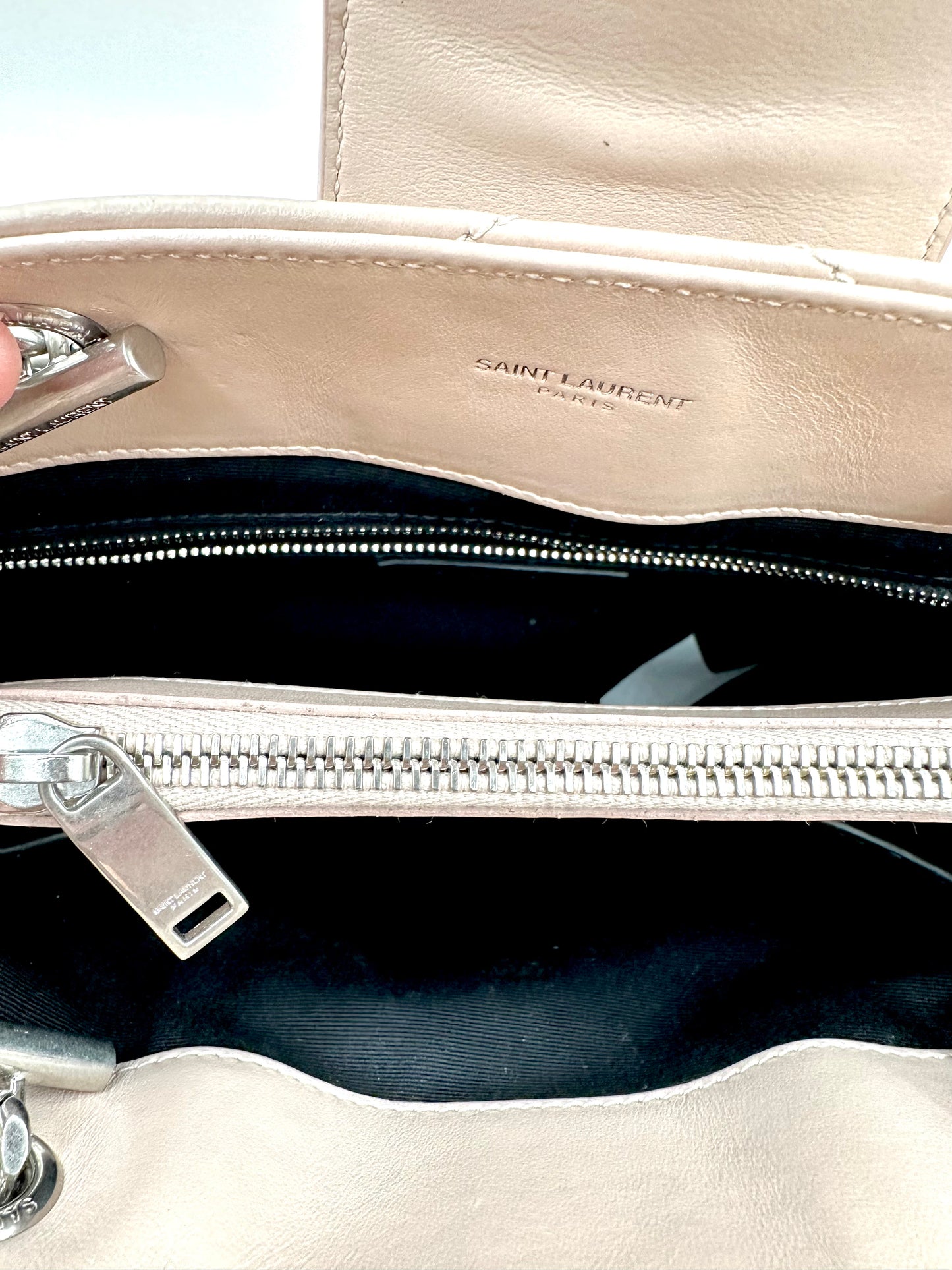 Saint Laurent Cream Calfskin 'Loulou' Shopper Bag