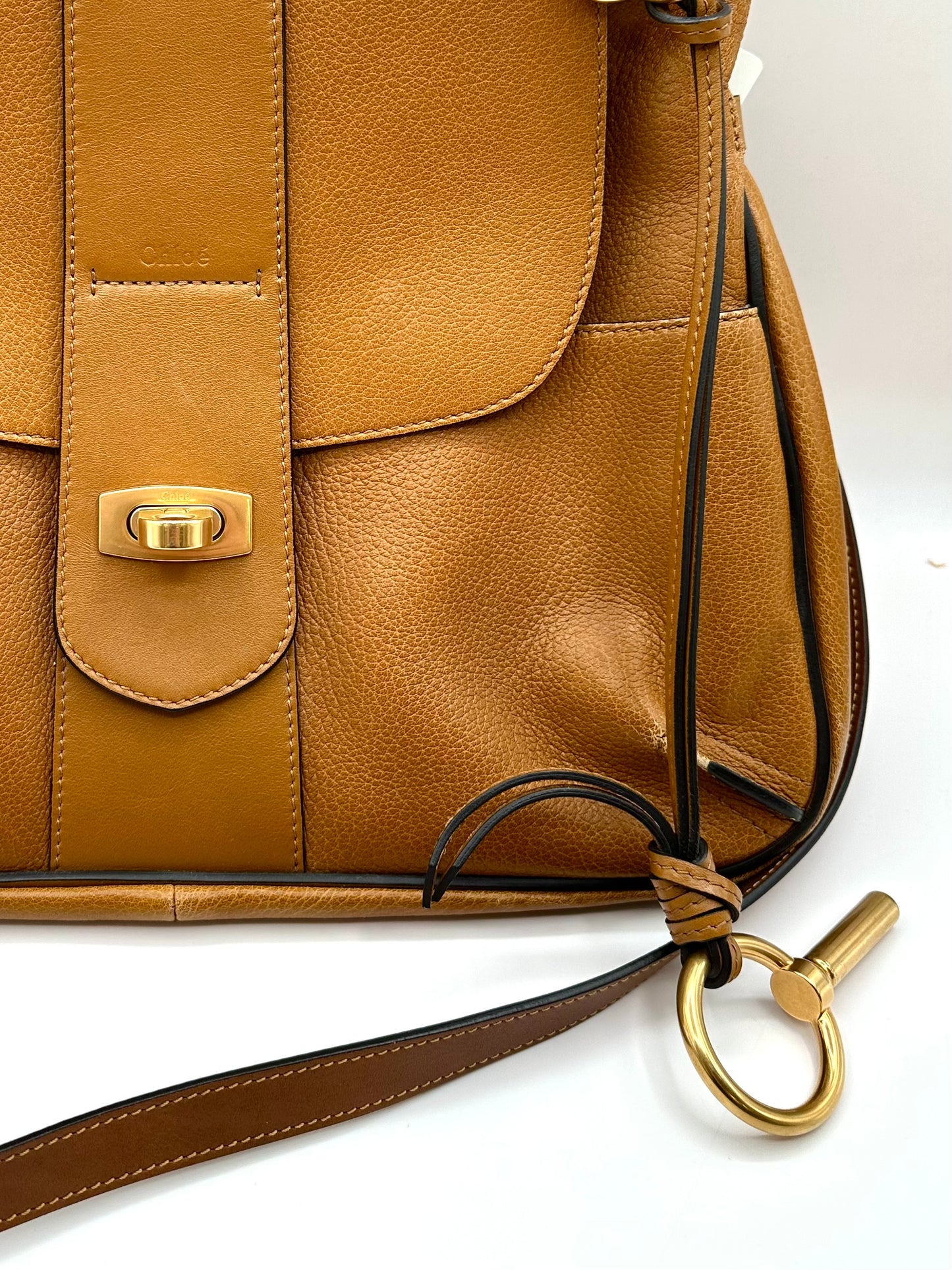 Chloe Brown Leather 'Lexa' Medium Shoulder Bag