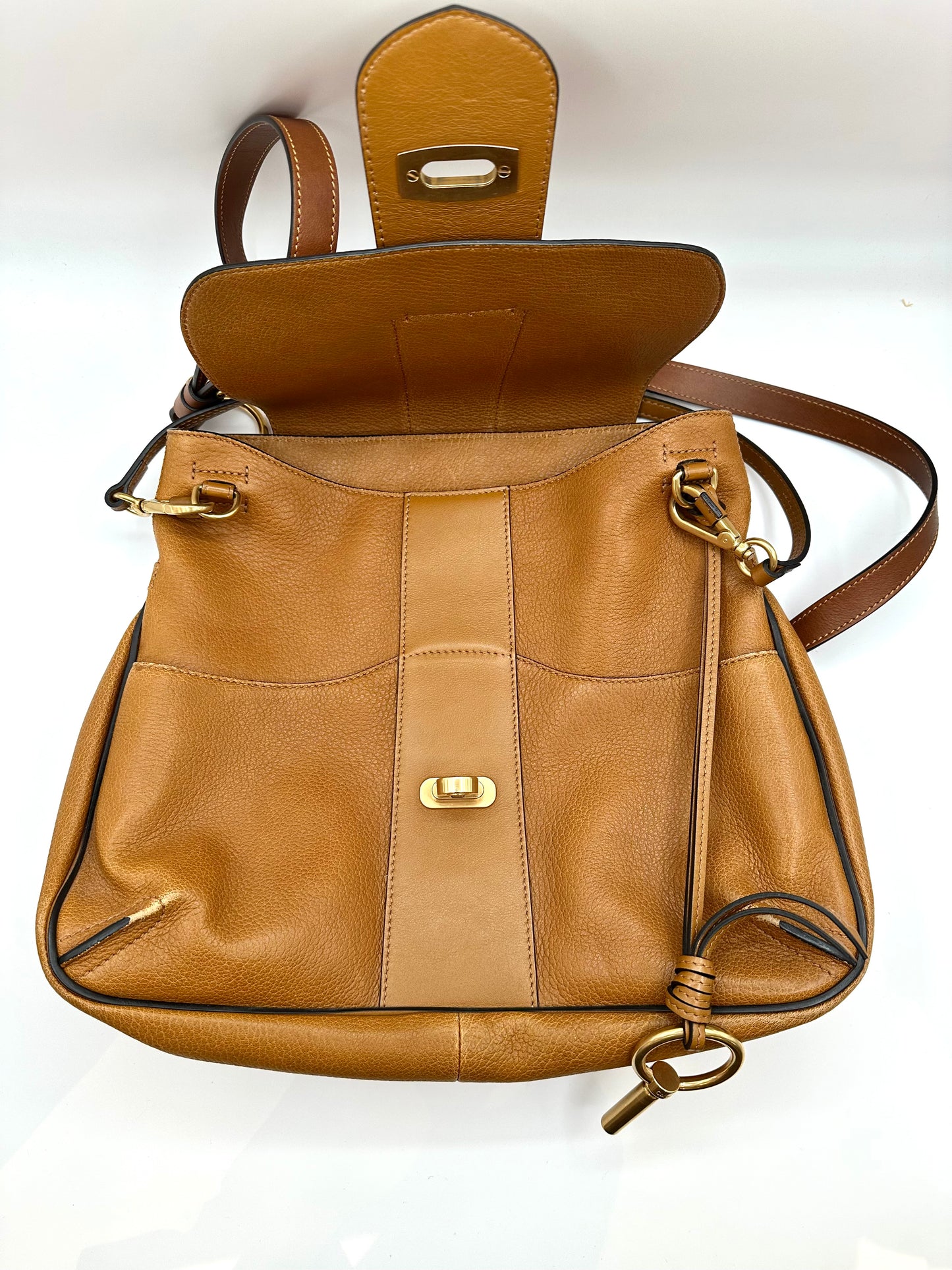 Chloe Brown Leather 'Lexa' Medium Shoulder Bag