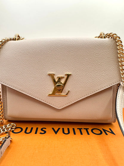 Louis Vuitton Greige 'Mylockme' Chain Pochette Bag