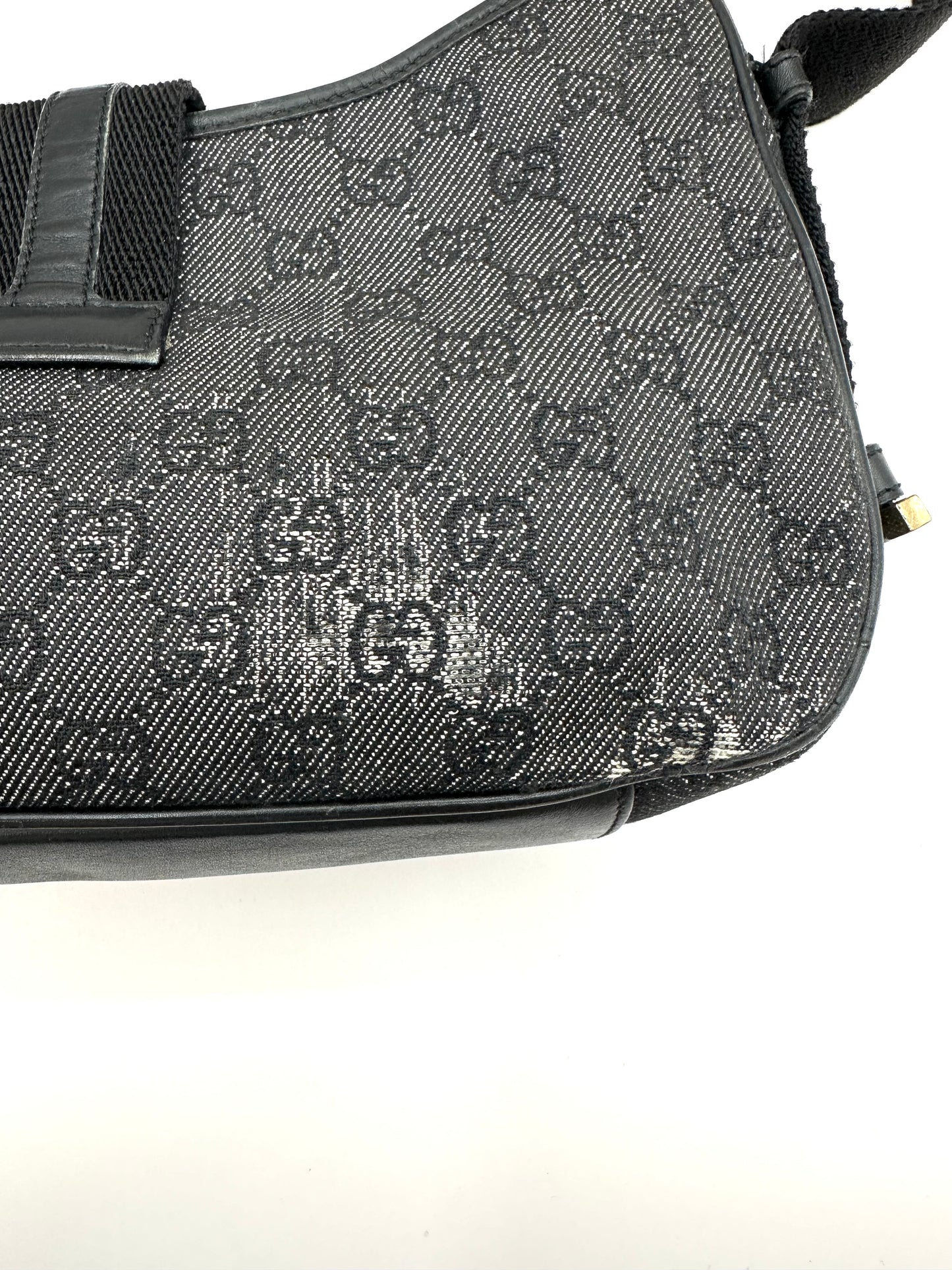 Gucci Black Monogram Denim 'Jackie' Bag