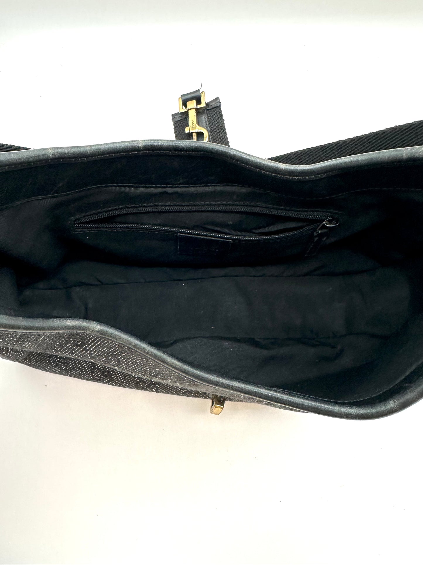 Gucci Black Monogram Denim 'Jackie' Bag