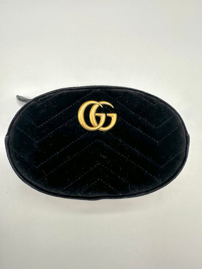 Gucci GG Black Marmont Belt Bag Matelasse Velvet