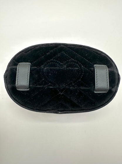 Gucci GG Black Marmont Belt Bag Matelasse Velvet
