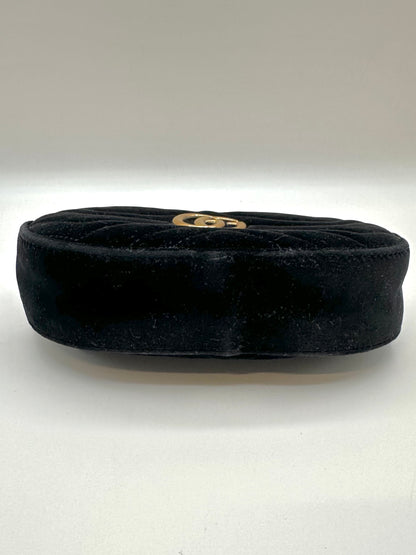 Gucci GG Black Marmont Belt Bag Matelasse Velvet