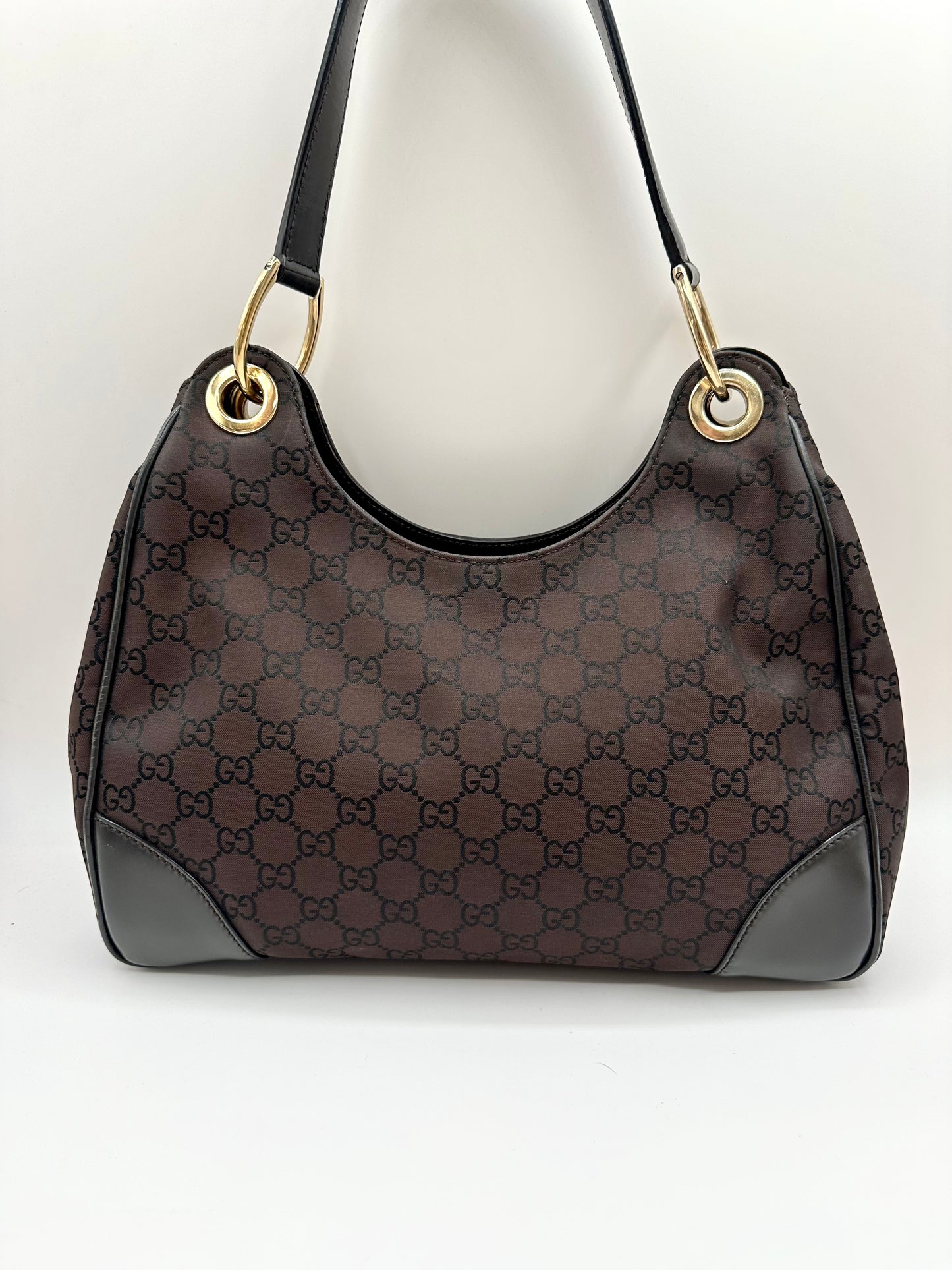 Gucci Brown Monogram Nylon 'Colbert' Hobo Bag