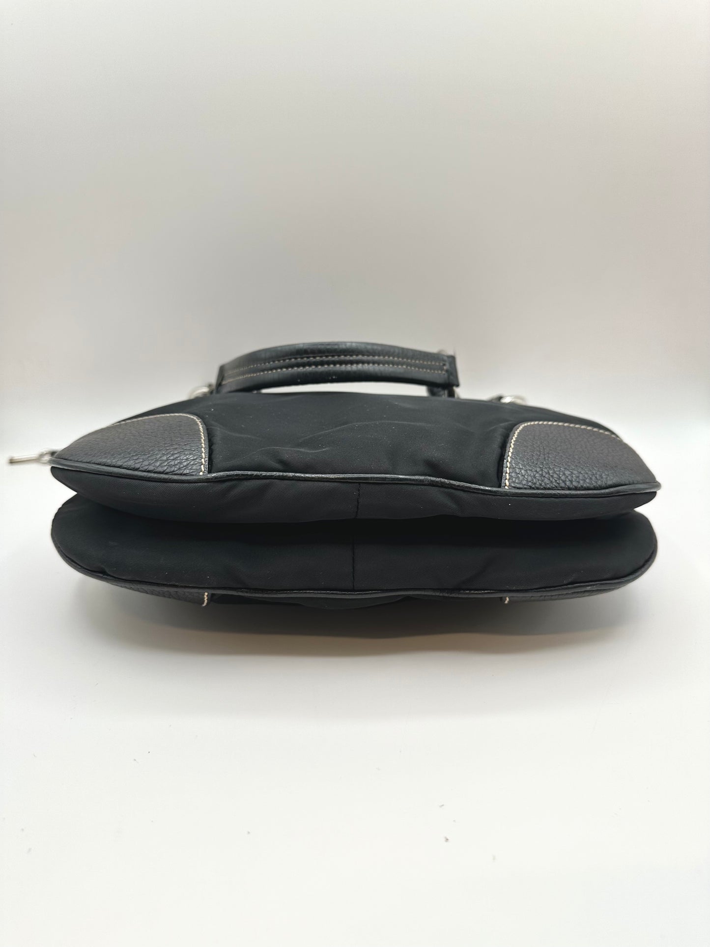 Prada Black Nylon/Leather Sound Lock Shoulder Bag