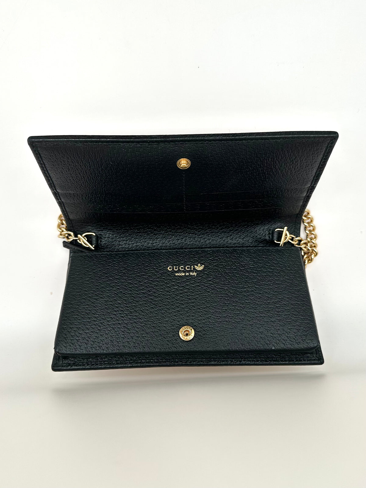 Gucci x Adidas White Wallet on Gold Chain