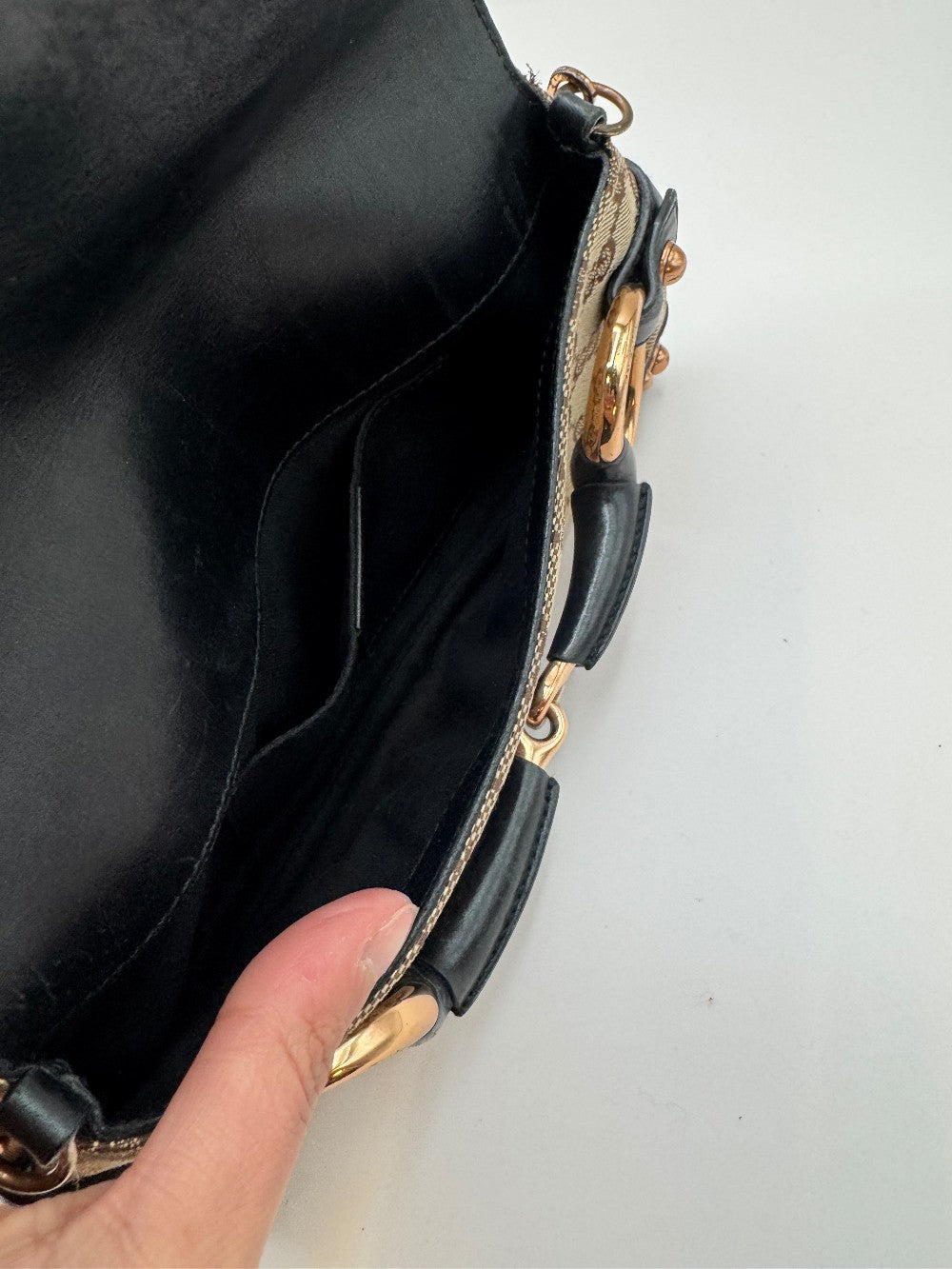 Gucci Supreme Horsebit Purple Satin Chain Clutch|2322