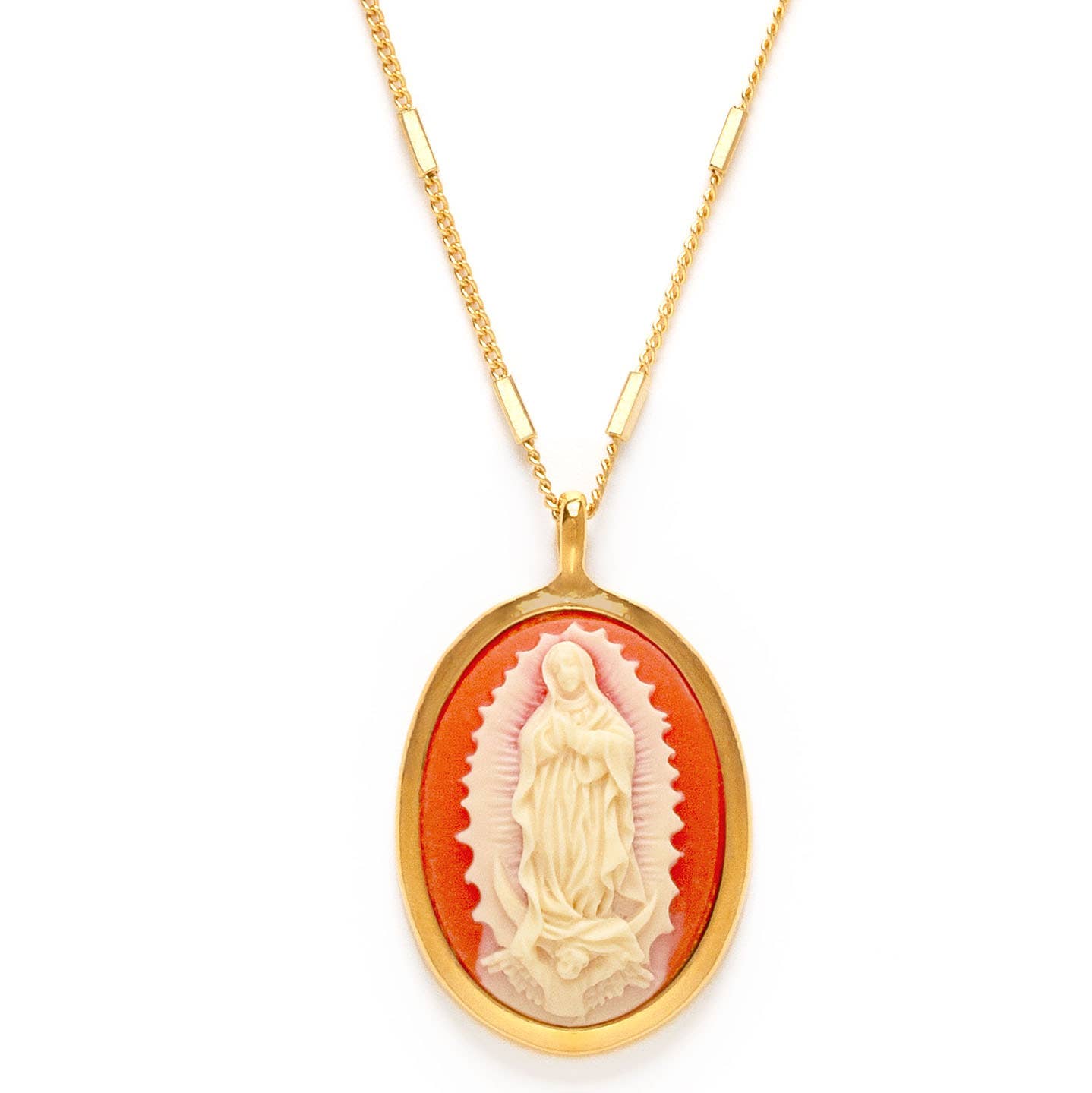 Virgin of Guadalupe Vintage Cameo Necklace