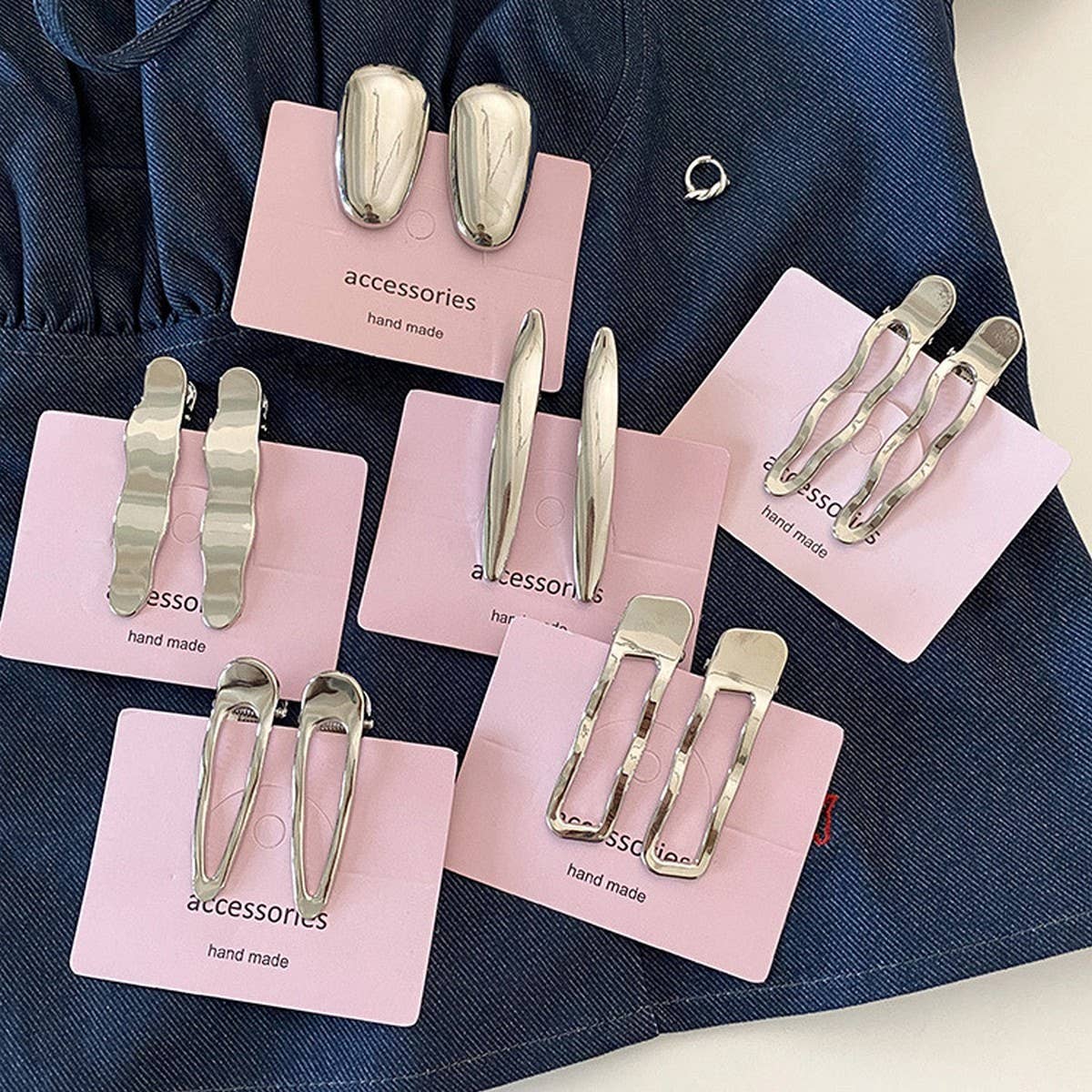French Minimalist Metal Hair Clip - Silver